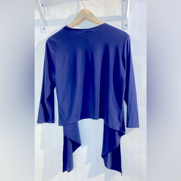 Clara SunWoo Drape Tunic Cardigan - Navy Sz M - Picture 4 of 8